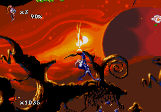 Earthworm Jim on the Acorn megadrive emulator