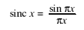  Equation for sinc(x) 