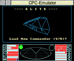 Elite running on the CPC emulator